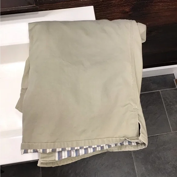 Vintage Mens Insulated Seersucker Shirt Jacket Size L Canvas Chore Barn Shacket - Picture 14 of 16